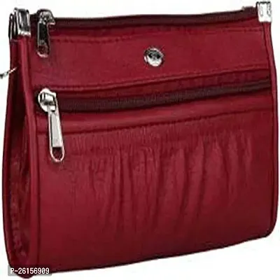 Stylish Maroon Faux Leather Clutch For Women-thumb0