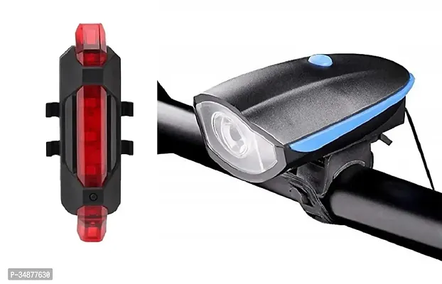 Rechargeable Cycle Front And Rear Light and with Horn Waterproof Cycle Light-thumb0