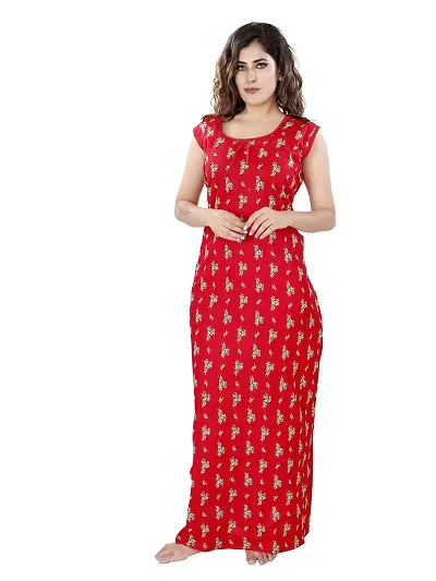Ankona A-Line Sleeveless Pure Cotton Nighty/Nightgown/Night Dress for Women and Girls - (Free Size)