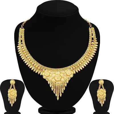 Traditional Wear Jewellery Necklace and Earrings ( Pack of 1 )