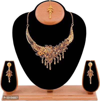 Jewellery Brass Alloy Gold Plated Brass Gold Jewellery Set Pack Of 1-thumb3