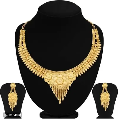 Stylish Metal Gold Plated Gold Jewellery Set Pack Of 1