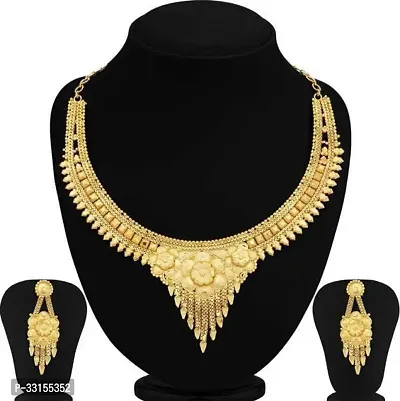 Stylish Brass Gold plated Gold Jewellery Set Pack of 1