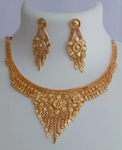 Traditional Wear Jewellery Necklace and Earrings ( Pack of 1 )