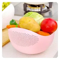 Rice Bowl/Food Strainer Thick Drain Basket with Handle for Rice, Vegetable  Fruit(1 Pcs)-thumb2