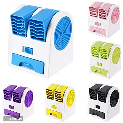 Mini Fan cooler  Portable Dual Bladeless Small Air fan cooler powered by usb  battery use of car/home/office (multicolor)-thumb0