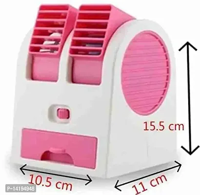 Mini Fan cooler  Portable Dual Bladeless Small Air fan cooler powered by usb  battery use of car/home/office (multicolor)-thumb2