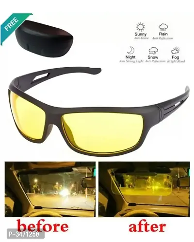 Night Vision Super Clear Helmet Glass Glasses For Biker Car & Bike Perfect Night Driving For Car & Bike-thumb0