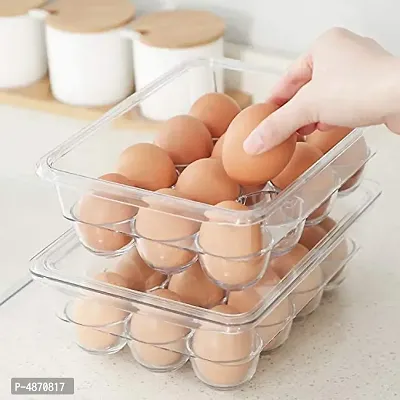 Egg Storage Box for 12 Eggs | Unbreakable, BPA Free, Food-Grade (Transparent)-thumb2