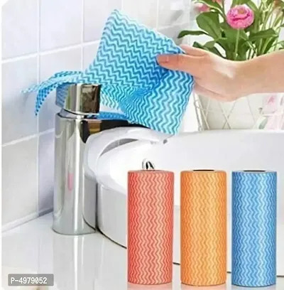 ( Pack of 3) Kitchen Roll-Kitchen Reusable Super Absorbent Cleaning Wipes Towel Roll-thumb0