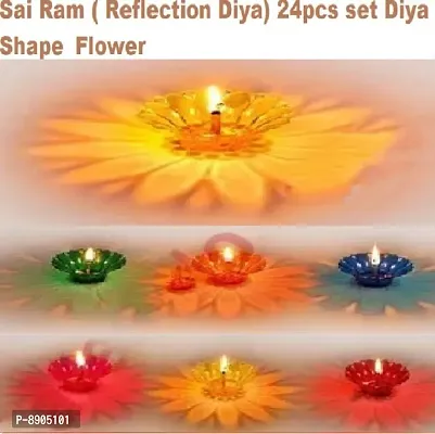 ( Reflection Diya)24 pcs Set Diya Shape Flower-thumb0