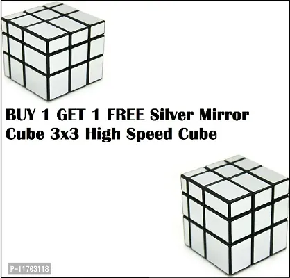 HENT  BUY 1 GET 1 FREE Silver Mirror Cube 3x3 High Speed Cube-thumb0