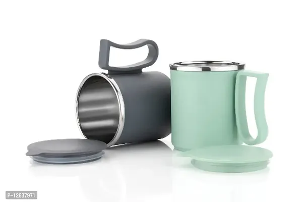 Modern 3pcs Stainless Steel, Plastic Coffee Mug MULITI COLOR-thumb4