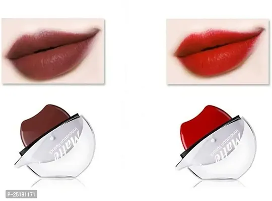 Lip Shape Matte Lipstick | Long Lasting Lipstick| Waterproof Lipstick | Lipcolor Lip Moisturizer (Red  Brown, 2)