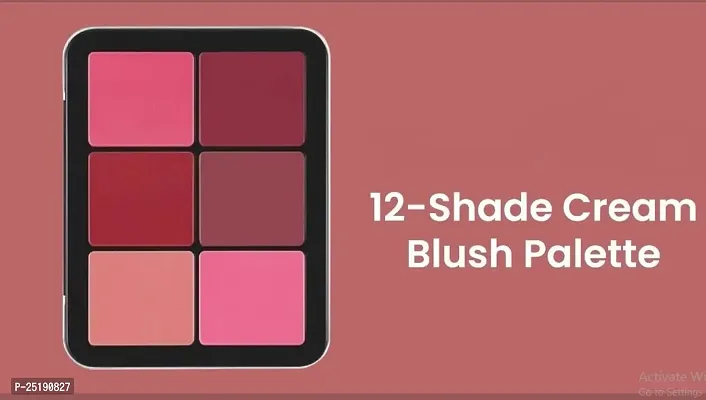 Mini Blush Peltate Professional Make Up Blushing Contour and Highlight Blush Palette 12 Colors| Long Lasting, Lightweight Makeup Blusher for Face-thumb5