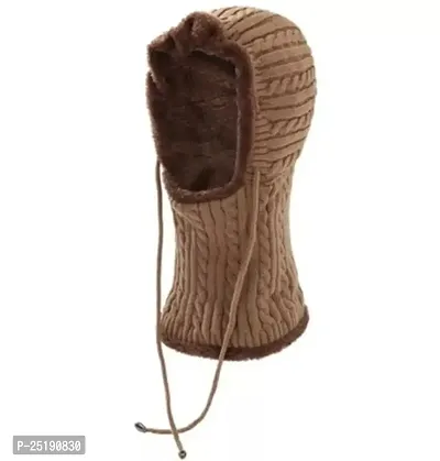 Man  Women Wallen Hooded Worm Cap (Brown)