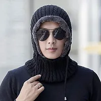 Man  Women Wallen Hooded Worm Cap (Black)-thumb1