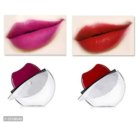 Lip Shape Matte Lipstick | Long Lasting Lipstick| Waterproof Lipstick | Lipcolor Lip Moisturizer (Purple  Red, 2)