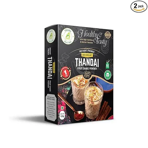 Minnitz Natural Instant Healthy Thandai Milkshake Premix Powder (120G Each) In Pack Of 1