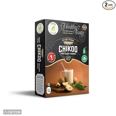 Minnitz Natural Instant Healthy Chikoo Milkshake Premix Powder (120G Each) In Pack Of 1-thumb0