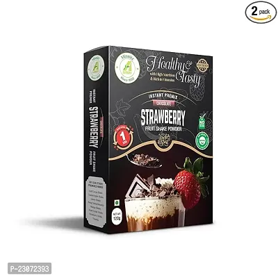 Minnitz Natural Instant Healthy Chocolate Strawberry Milkshake Premix Powder (120G Each) In Pack Of 1-thumb0