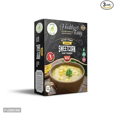 Minnitz Instant Healthy High Protein Sweet Corn Soup Premix Powder With No Onion Garlic Pack Of 3 120g Each in pack of 1-thumb0