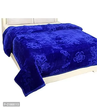 AV Creation Soft Plain Embossed Double Bed Mink Blanket for Winter Season (90*100 Inch)-thumb0