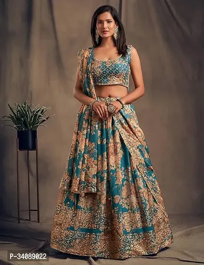 Stylish Semi Stitched Lehenga Choli for Women-thumb0