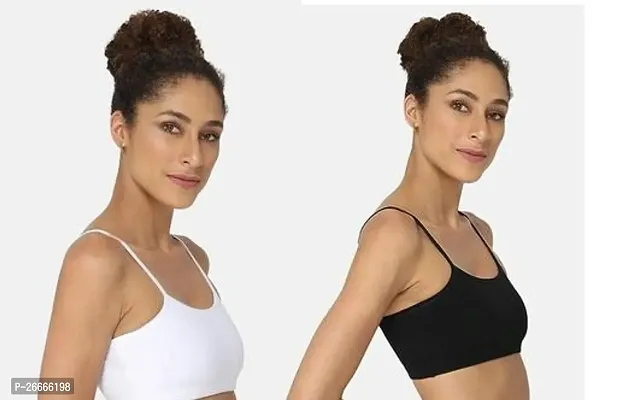 Stylish Women Cotton Non Padded Sports Bra Pack of 2