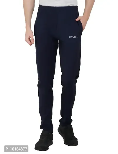 DEVOK Men's Solid Stretchable Smart fit Gym Lower/Jogger Pants/Track Pants/Pajama (Blue).