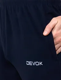 DEVOK Men's Solid Stretchable Smart fit Gym Lower/Jogger Pants/Track Pants/Pajama (Blue).-thumb1