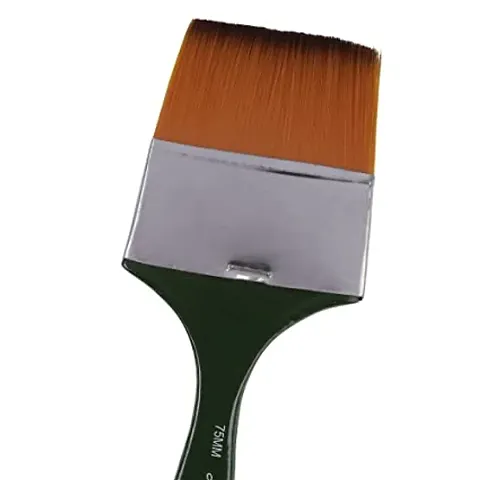 Natural Hog Hair Flat Bristles Paint Brush  for Oil and Acrylic Painting