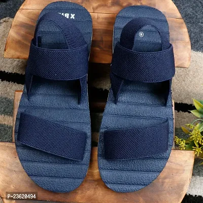 Stylish Navy Blue EVA Solid Comfort Sandals For Men