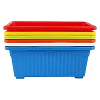 Multicolor | Rectangular | Plastic Pots for Plants | Pack  of 6 | 35 x 18.5 x 15 cm-thumb3