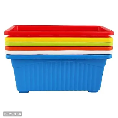 Multicolor | Rectangular | Plastic Pots for Plants | Pack  of 6 | 35 x 18.5 x 15 cm-thumb4