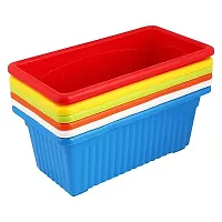 Multicolor | Rectangular | Plastic Pots for Plants | Pack  of 6 | 35 x 18.5 x 15 cm-thumb4