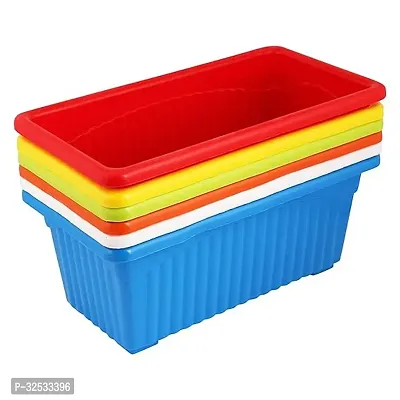 Multicolor | Rectangular | Plastic Pots for Plants | Pack  of 6 | 35 x 18.5 x 15 cm-thumb5