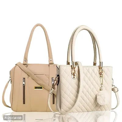 Combo Of 2 Stylish PU Handbags For Women-thumb0