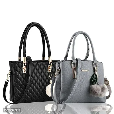 Exclusive Combo Of 2 Trendy PU Handbags For Women-thumb0