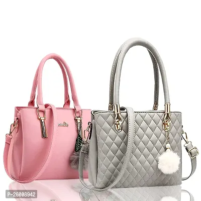 Exclusive Combo Of 2 Trendy PU Handbags For Women-thumb0