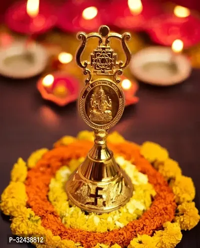 Brass Metal Laxmi Ganesh Pooja Bell