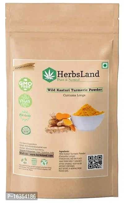 HerbsLand? Wild Turmeric Powder for Skin and Face [Curcuma Aromatica/Jangli Haldi/Kasturi Manjal/Kasturi Haldi Powder]-thumb0