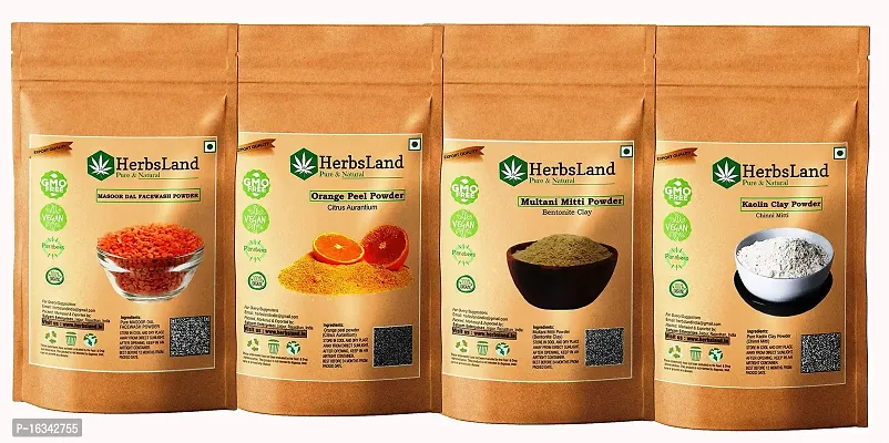 HerbsLand Masoor, Orange, Multani And Kaoline Clay powder-thumb0