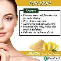 HerbsLandreg; 100% Natural  Bio Organic Lemon Peel Powder (Citrus Limonum) | Goodness of Vitamin C | Face Cleanser | Skin Whitening | Face Mask | Skin Care | Hair Pack (200 gm)-thumb2