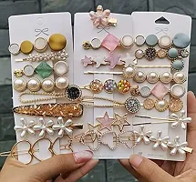 Metal Hair Clips Barrettes Pins for Women Geometric Shape Hollow Hairpin Korean Clips Hair Clip Clamps,Pearl Metal Clips, Combo Design for Girls Pack Of 5_Multi Hair Pin-thumb4