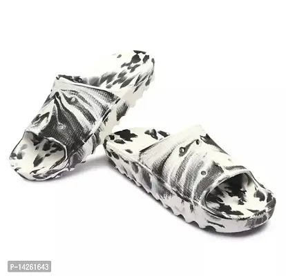 Stylish White EVA Self Design Sliders For Men-thumb0