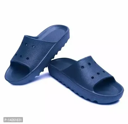 Stylish Blue EVA Solid Sliders For Men