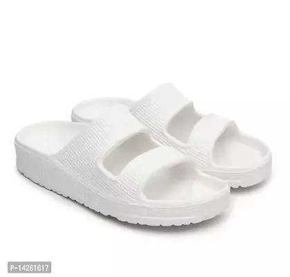 Stylish White EVA Solid Sliders For Men