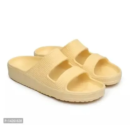 Stylish Beige EVA Solid Sliders For Men