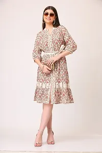 Stylish Cotton Printed Knee Length Dress For Women-thumb2